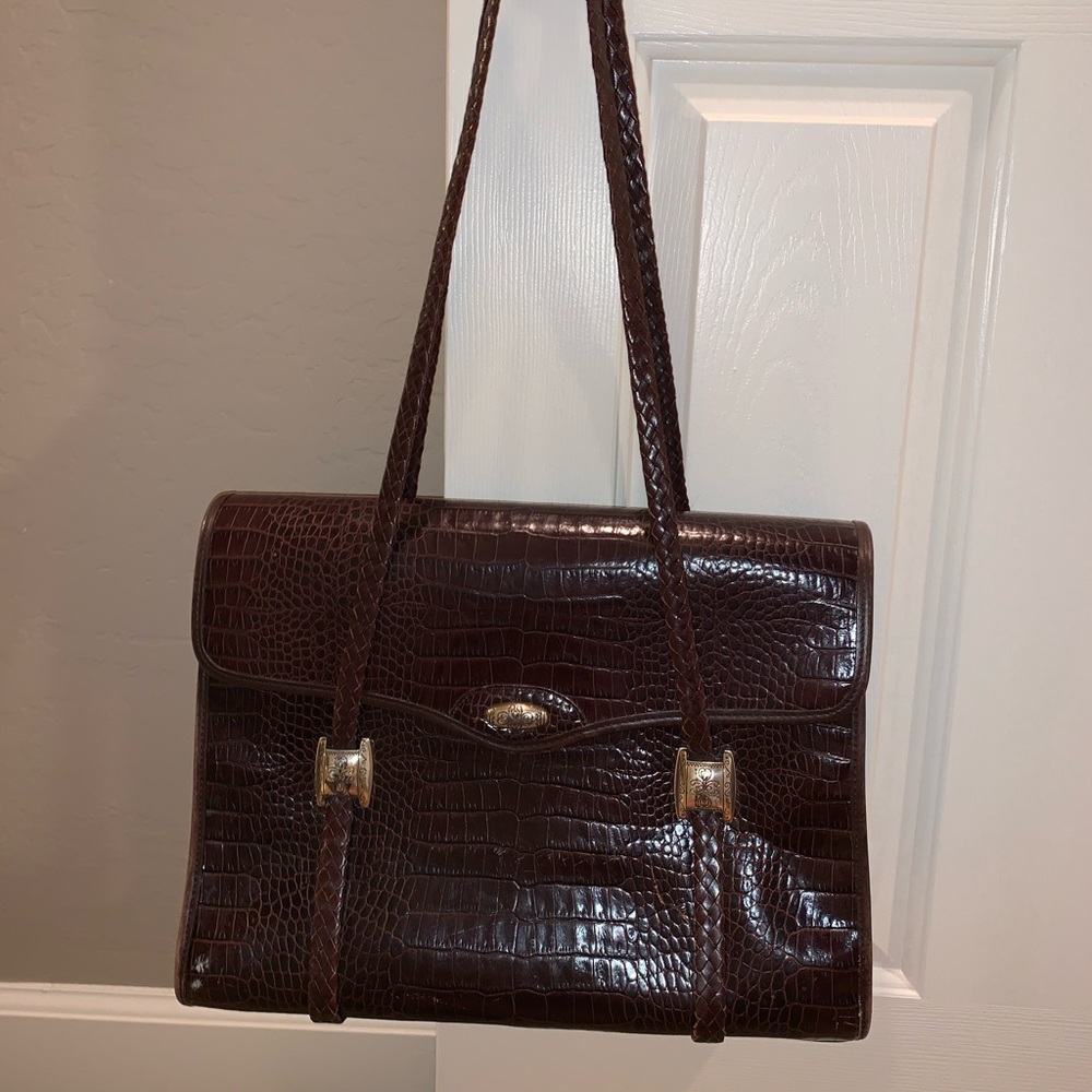 Brighton Leather Briefcase With Shoulder Straps